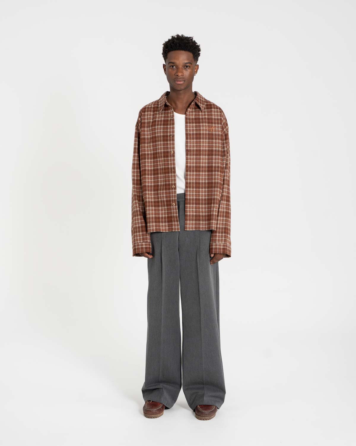 Checkered flannel shirt Bordeaux